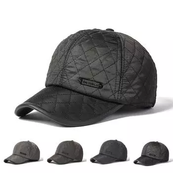 Осенне-зимняя бейсбольная кепка, мужская защитная кепка для ушей, толстая теплая кепка, шляпа старика, шляпа папы серый