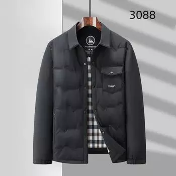 Осенне-зимняя белая рубашка из гусиного пуха, теплая модная куртка для отдыха среднего и молодого возраста 170 хаки