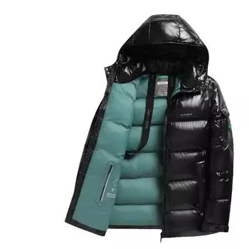 Осенне-зимняя блестящая съемная шапка, мужская легкая повседневная куртка с воротником-стойкой на хлопковой подкладке для молодежи и людей среднего возраста L