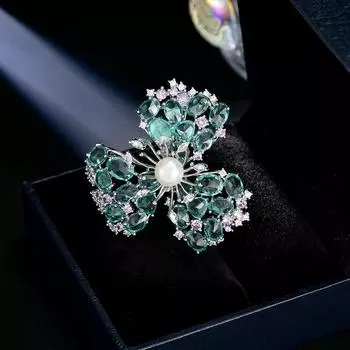 Осенне-зимняя брошь высокого класса из натурального пресноводного жемчуга с кристаллами и цветочным дизайном, корсаж, темпераментный костюм, пальто, булавка для женщин розовый