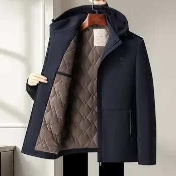 Осенне-зимняя деловая съемная шапка для среднего возраста, шерстяная, хлопковая, легкая, повседневная, стеганая одежда, мужская стеганая куртка для папы 170