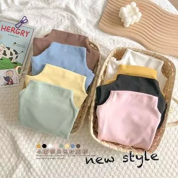 Осенне-зимняя детская базовая рубашка, футболка с высоким воротом для девочек и мальчиков 90cm белый