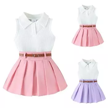 Осенне-зимняя детская клетчатая юбка Детская юбка-трапеция для малышей 2T розовый