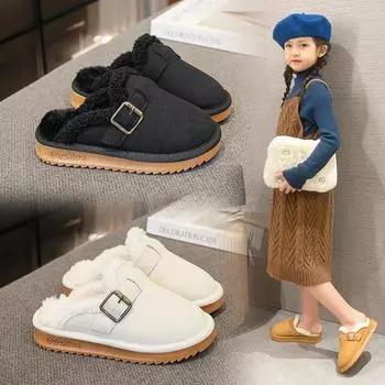 осенне-зимняя детская полудергающая домашняя обувь для мальчиков 26 yards inner length about 16.3cm бежевый