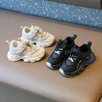 Осенне-зимняя детская спортивная обувь для девочек, дышащие плюшевые теплые кроссовки, мягкие легкие уличные детские кроссовки на меху 26 белый