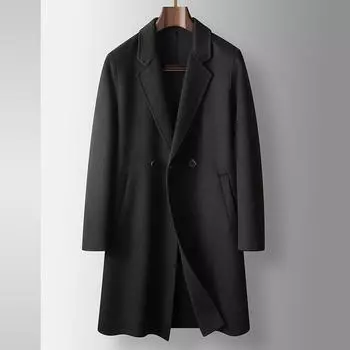 Осенне-зимняя двусторонняя шерстяная куртка ручной работы для среднего и молодого возраста, деловая, теплая, повседневная, шерстяная тренчкотка Tide 175 верблюд