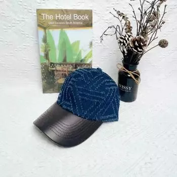 Осенне-зимняя джинсовая бейсболка с вязанным крючком, модная универсальная мужская и женская кепка с мягким верхом, бренд Street Tide M56-58cm светло-синий