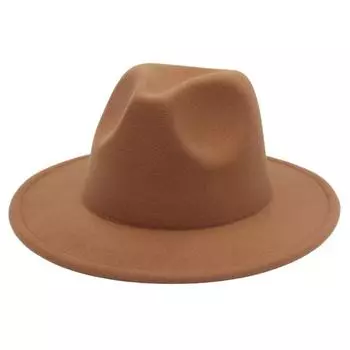 Осенне-зимняя европейская и американская мужская и женская разноцветная фетровая шляпа с большими полями в тибетском национальном джазовом стиле M56-58cm озеро синий