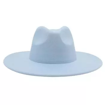 Осенне-зимняя фетровая шляпа с большими полями из цельного кашемира в стиле джаз. Французская шляпа-цилиндр. adult (57-60cm)