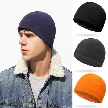 Осенне-зимняя флисовая шапка, теплая мужская и женская шапка One Size