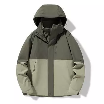 Осенне-зимняя флисовая толстая куртка для мужчин и женщин, ветрозащитная теплая флисовая подкладка, съемный комплект из двух предметов «три в одном» S