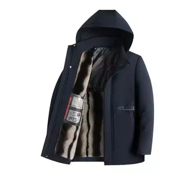 Осенне-зимняя флисовая утолщенная кепка для среднего возраста, деловая, повседневная, с хлопковой подкладкой L чёрный