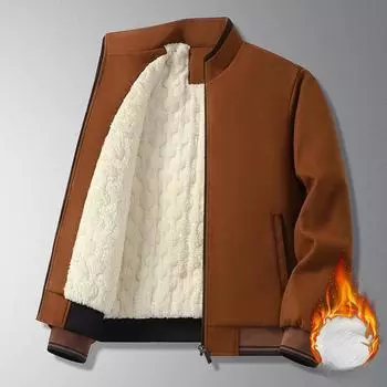 Осенне-зимняя флисовая утолщенная мужская куртка премиум-класса для бизнеса, модная куртка M чёрный