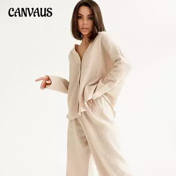 Осенне-зимняя французская свободная удобная пижама с V-образным вырезом и длинными рукавами, женский комплект домашней одежды S зелёный