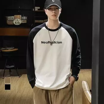 Осенне-зимняя футболка контрастного цвета с круглым вырезом и длинными рукавами, мужская модная брендовая свободная футболка большого размера, осенняя спортивная безрукавка, свитер, нижняя рубашка M