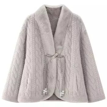 Осенне-зимняя искусственная норковая бархатная шуба женская короткая старая женская меховая интегрированная шуба M (Recommendations 95-115) белый