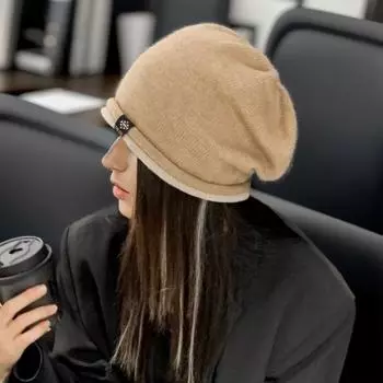 Осенне-зимняя кашемировая вязаная повязка на голову с защитой ушей, холодная шапка, модная универсальная шерстяная шапка с ворсом для женщин One Size