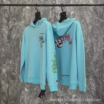 Осенне-зимняя классическая куртка-свитер унисекс с принтом граффити и капюшоном Medium красный