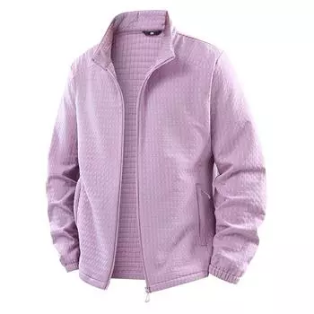 Осенне-зимняя клетчатая флисовая куртка, мужская куртка-кардиган со стойкой, теплая осенне-зимняя куртка L