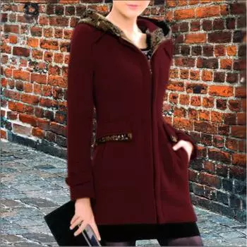 Осенне-зимняя корейская версия длинного шерстяного женского пальто, контрастное пальто, куртка на молнии S