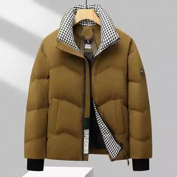 Осенне-зимняя короткая куртка с воротником-стойкой, плотностью 90%, белая утиная пуховая, для среднего и молодого возраста, теплая повседневная одежда для хлеба 170 чёрный