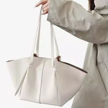 Осенне-зимняя кожаная сумка-тоут большой вместимости со съемным внутренним вкладышем, модная женская сумка из кожи для поездок на работу серый