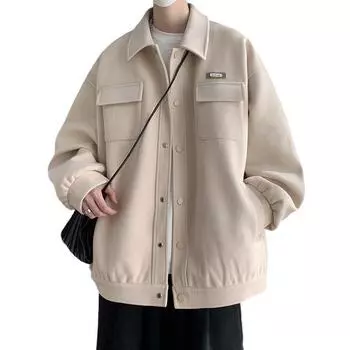Осенне-зимняя красивая универсальная куртка с лацканами в стиле ретро для мальчиков, классическое пальто S