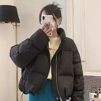 Осенне-зимняя куртка больших размеров для женщин, свободная, утепленная, с подкладкой, повседневная, удобная, с воротником-стойкой, теплая верхняя одежда 2XL