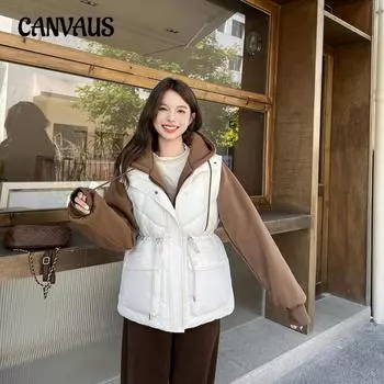 Осенне-зимняя куртка больших размеров из хлопка для женщин средней длины, модный хит старения, цвет вязаной зимней куртки M чёрный