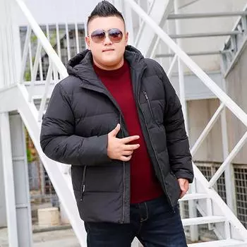 Осенне-зимняя куртка больших размеров, модная мужская одежда, свободная хлопковая куртка, повседневная хлопковая куртка XXXXXXXXXXL чёрный