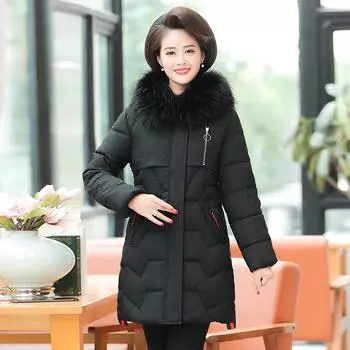 Осенне-зимняя куртка большого размера для девочек, толстый пуховик средней длины, свободный верх, куртка с капюшоном, теплая стеганая куртка, подарок маме XXXXL белый