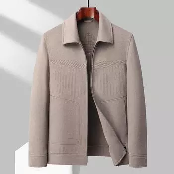 Осенне-зимняя куртка Burnt Flower Craft из 100% шерсти с двухсторонним нейлоном, короткое пальто, мужское утепленное пальто для людей среднего и пожилого возраста M