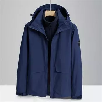 Осенне-зимняя куртка для активного отдыха, мужская, комплект из трех съемных предметов, ветрозащитная, водонепроницаемая и теплая, для альпинизма M