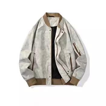 Осенне-зимняя куртка из искусственной кожи, бейсбольная куртка для мужчин, повседневная куртка-бомбер для мужчин на весну и осень M