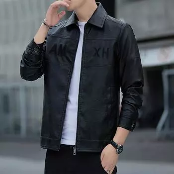 Осенне-зимняя куртка из искусственной кожи мужская модная повседневная легкая деловая стильная мужская кожаная куртка больших размеров 4XL