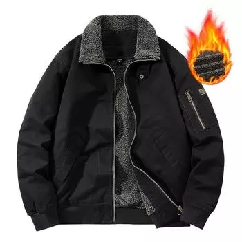 Осенне-зимняя куртка из овечьего бархата с отворотом, утолщенная, стираная, мужская, ретро, повседневная, молодежная, плюс, бархатная, теплая, хлопковая, пальто, куртка для мужчин M