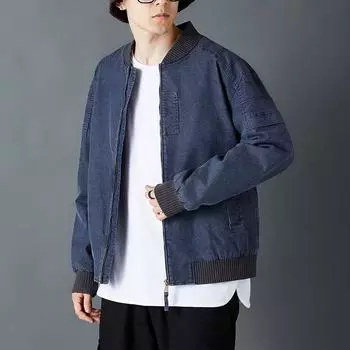 Осенне-зимняя куртка мужская хлопковая летная одежда рабочая одежда стоячий воротник ретро бейсбольный воротник куртка мужская XL серый
