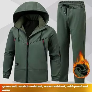 Осенне-зимняя куртка Plus из бархата, водонепроницаемая и ветрозащитная хлопковая куртка для активного отдыха, толстый стиль 3XL