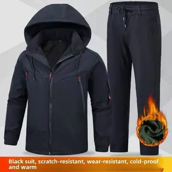 Осенне-зимняя куртка Plus из бархата, водонепроницаемая и ветрозащитная хлопковая куртка для активного отдыха, толстый стиль 4XL