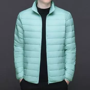 Осенне-зимняя куртка-пуховик Модная повседневная куртка с воротником-стойкой Легкая куртка-пуховик M чёрный