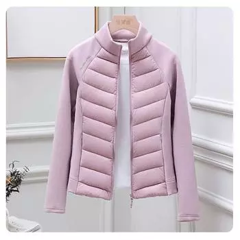 Осенне-зимняя куртка-пуховик женская короткая универсальная темпераментная спортивная куртка-сращивание M