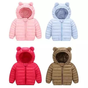 Осенне-зимняя куртка с героями мультфильмов Детская одежда из хлопка для мальчиков и девочек Одежда из хлопка для детей 2-6 лет Легкая детская куртка 90cm