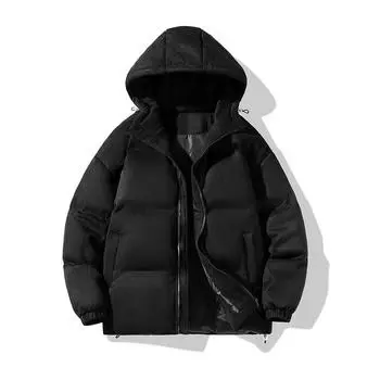 Осенне-зимняя куртка с капюшоном из хлопка, мужская верхняя одежда, свободный теплый пуховик, ветрозащитные парки XS зелёный