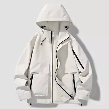 Осенне-зимняя куртка с капюшоном Модная свободная куртка Контрастный топ с капюшоном Гонконгский стиль Бейсбольная форма Клип S