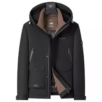 Осенне-зимняя куртка с капюшоном, мужская утолщенная куртка из утиного пуха 90%, куртка для активного отдыха M