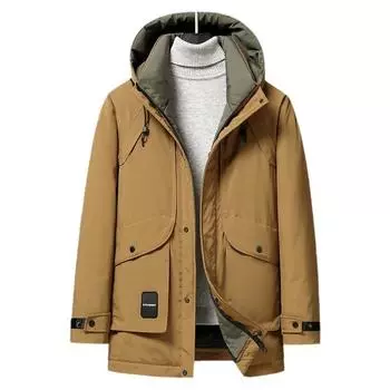 Осенне-зимняя куртка с капюшоном, мужская утолщенная куртка из утиного пуха 90%, куртка для активного отдыха M