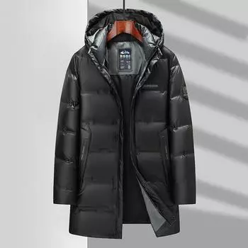 Осенне-зимняя куртка средней и длинной длины с белым утиным пухом, теплая, утолщенная, молодежная, деловая 170 серый