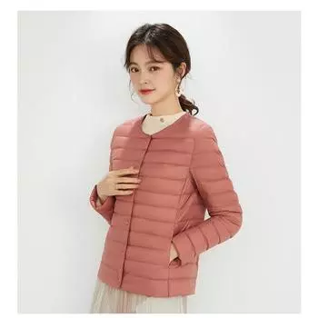 Осенне-зимняя легкая куртка-пуховик для женщин, ультралегкая короткая, легкая подкладка S