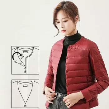 Осенне-зимняя легкая куртка-пуховик, жилет для женщин, короткий круглый вырез, большой размер, теплый жилет для внутренней и верхней одежды 4XL вино красного