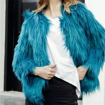 Осенне-зимняя лохматая верхняя одежда, красочная пушистая шерсть ягненка, теплое женское пальто из искусственного меха, свободное плюшевое пальто, женская куртка, меховая куртка S розовый